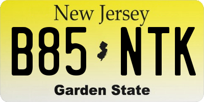 NJ license plate B85NTK