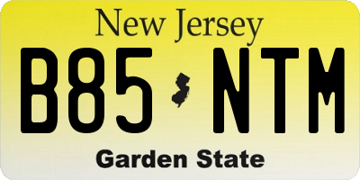 NJ license plate B85NTM