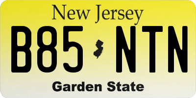 NJ license plate B85NTN