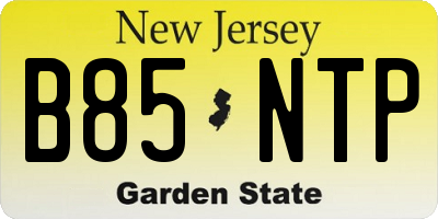 NJ license plate B85NTP