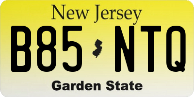 NJ license plate B85NTQ