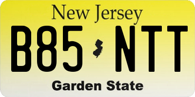 NJ license plate B85NTT