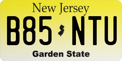NJ license plate B85NTU