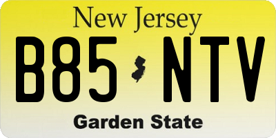 NJ license plate B85NTV