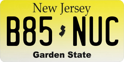 NJ license plate B85NUC
