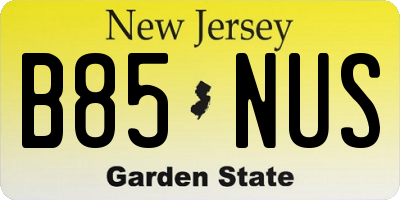 NJ license plate B85NUS
