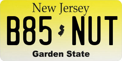 NJ license plate B85NUT