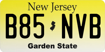 NJ license plate B85NVB