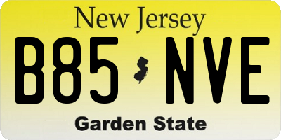 NJ license plate B85NVE