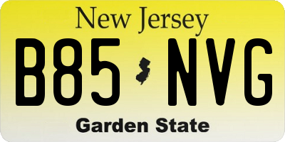 NJ license plate B85NVG