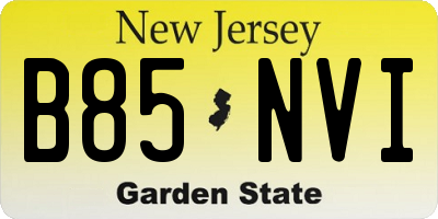 NJ license plate B85NVI