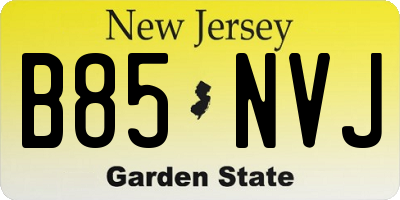 NJ license plate B85NVJ