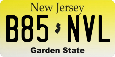 NJ license plate B85NVL