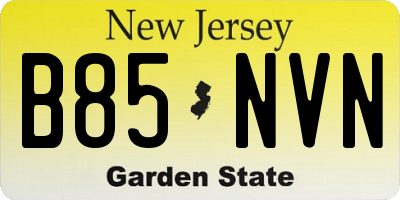 NJ license plate B85NVN