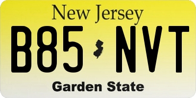 NJ license plate B85NVT