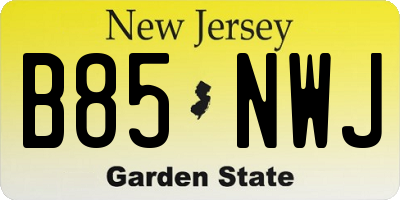NJ license plate B85NWJ