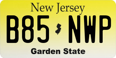 NJ license plate B85NWP