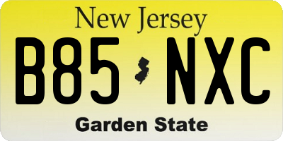 NJ license plate B85NXC