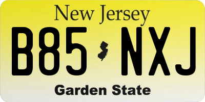 NJ license plate B85NXJ