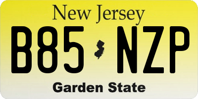 NJ license plate B85NZP