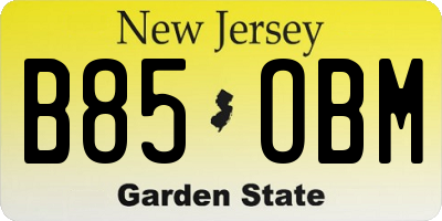 NJ license plate B85OBM