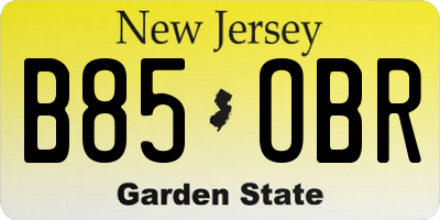 NJ license plate B85OBR