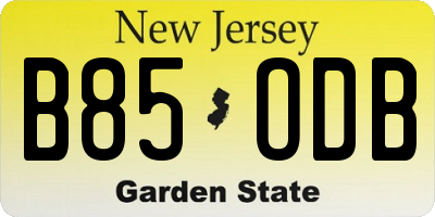 NJ license plate B85ODB