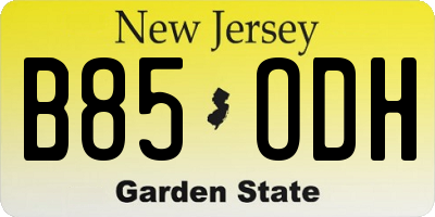 NJ license plate B85ODH