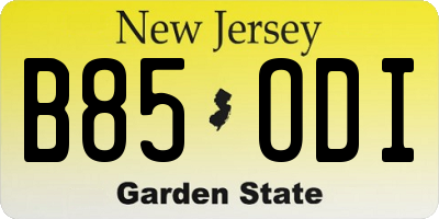 NJ license plate B85ODI