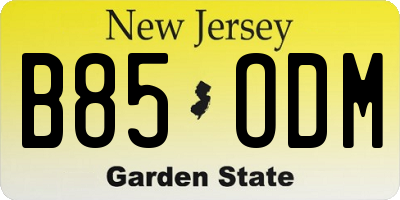 NJ license plate B85ODM