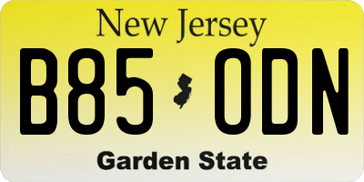 NJ license plate B85ODN