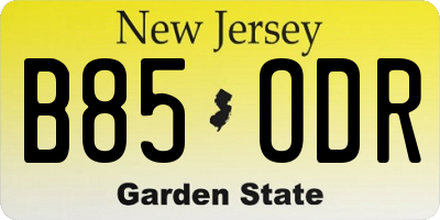 NJ license plate B85ODR