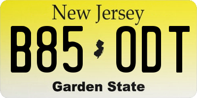 NJ license plate B85ODT