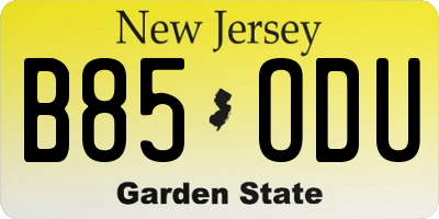 NJ license plate B85ODU