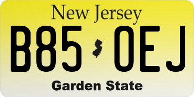 NJ license plate B85OEJ