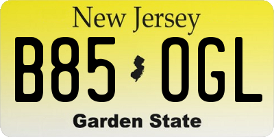 NJ license plate B85OGL