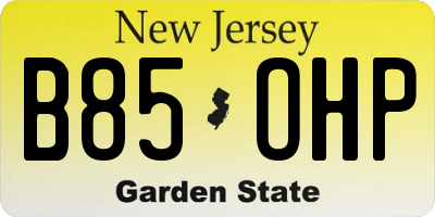 NJ license plate B85OHP