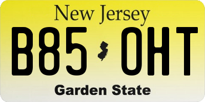 NJ license plate B85OHT