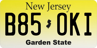 NJ license plate B85OKI
