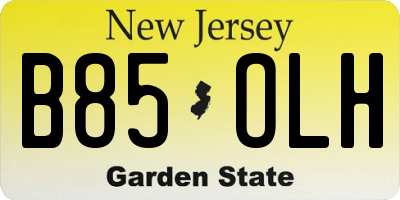 NJ license plate B85OLH