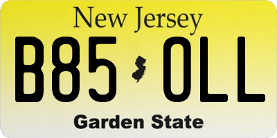 NJ license plate B85OLL