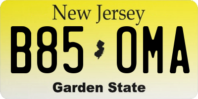 NJ license plate B85OMA