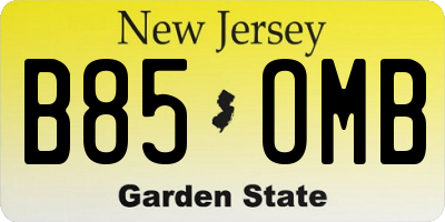NJ license plate B85OMB