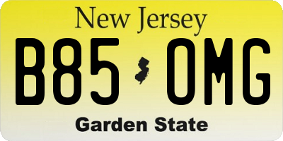 NJ license plate B85OMG