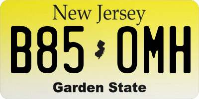 NJ license plate B85OMH