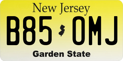 NJ license plate B85OMJ