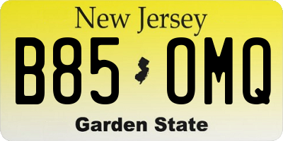 NJ license plate B85OMQ