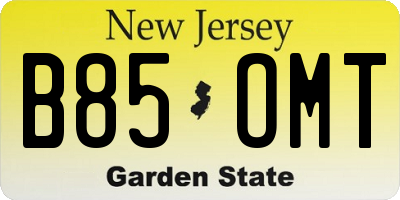 NJ license plate B85OMT
