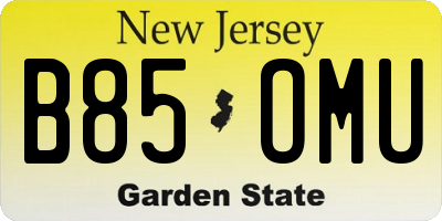 NJ license plate B85OMU
