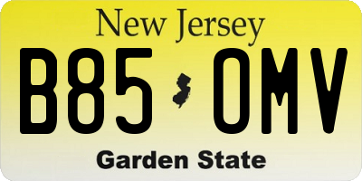 NJ license plate B85OMV
